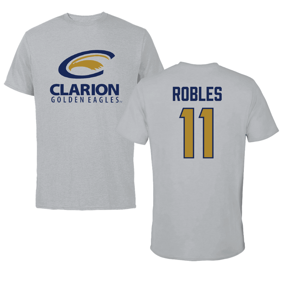 PennWest Clarion Baseball Sport Gray Tee - #11 Elvin Robles