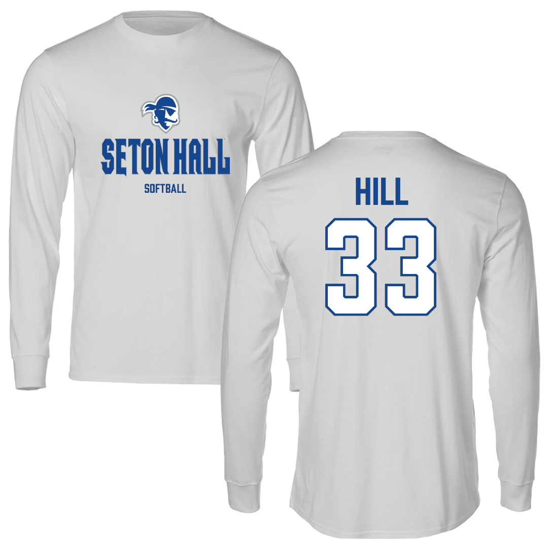 Seton Hall University Softball Light Gray Performance Long Sleeve - #33 Taylor Hill