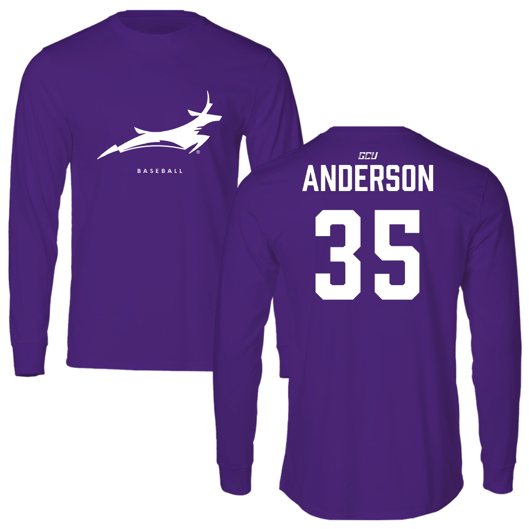 Grand Canyon University Baseball Purple Long Sleeve - #35 Dillon Anderson