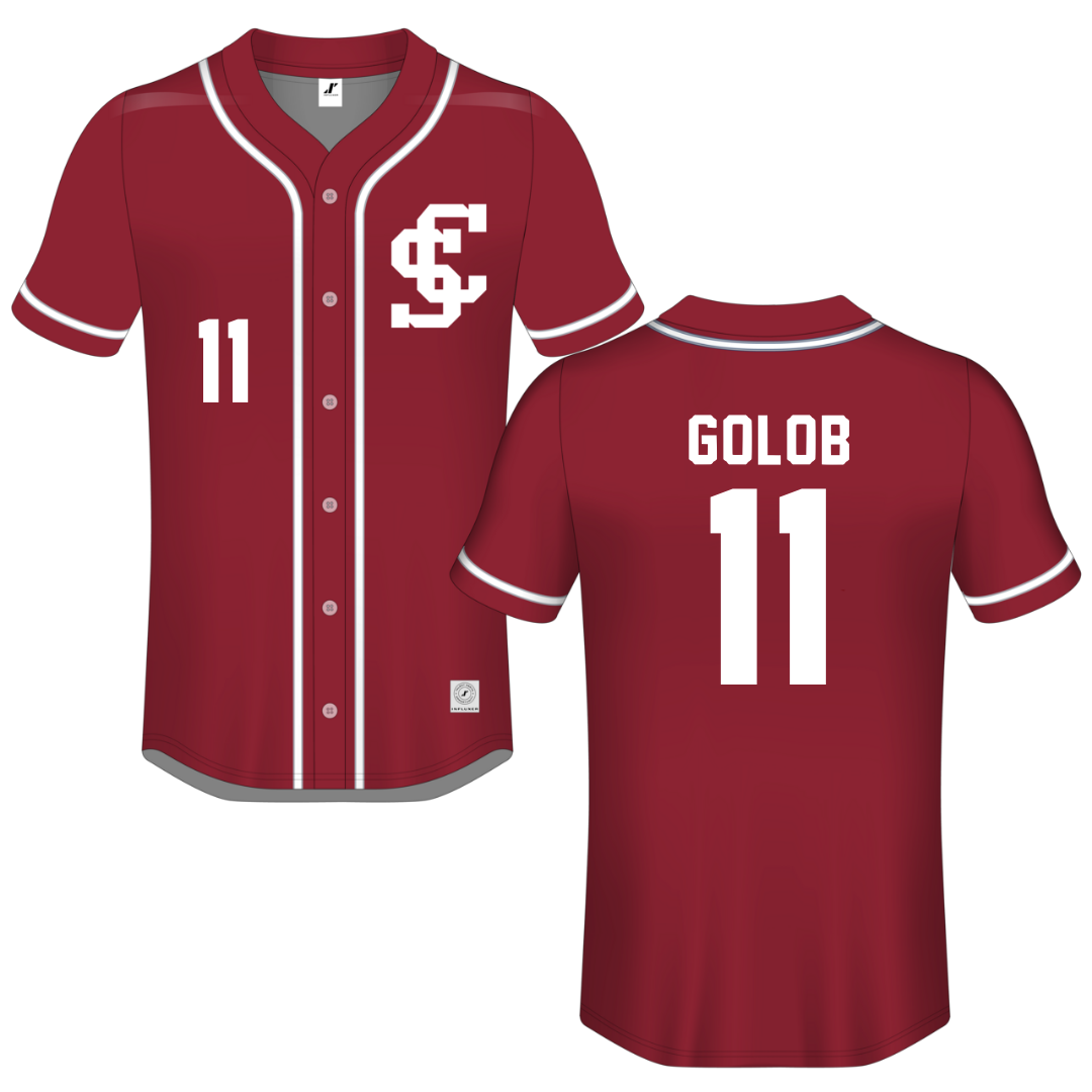 Santa Clara University Red Button-Down Jersey - #11 Caitlyn Golob