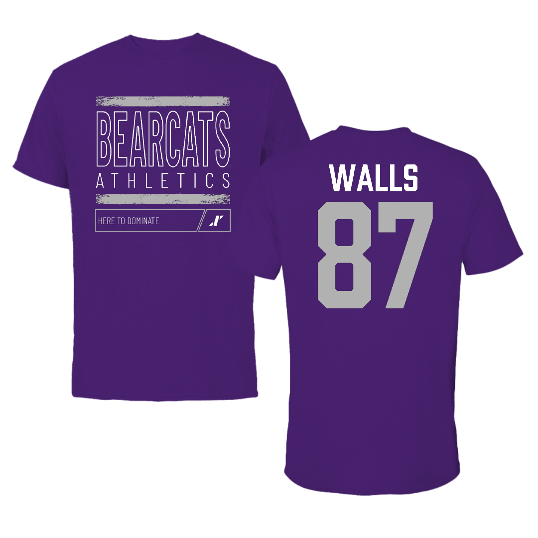 Southwest Baptist University Football Purple Dominate Performance Tee - #87 Gabriel Walls
