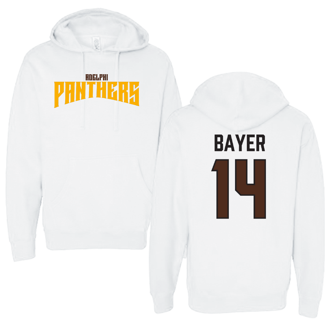 Adelphi University Lacrosse White Classic Hoodie - #14 Stephen Bayer