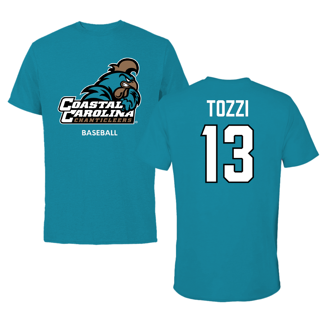 Coastal Carolina University Baseball Teal Tee - #13 Domenico Tozzi