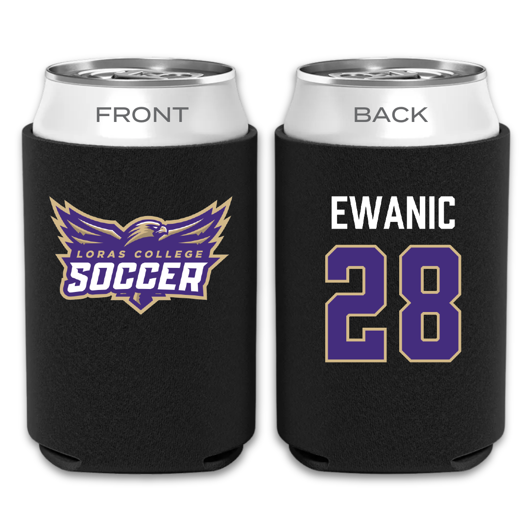 Loras College Soccer (M) Black Can Cooler - #28 Nolan Ewanic