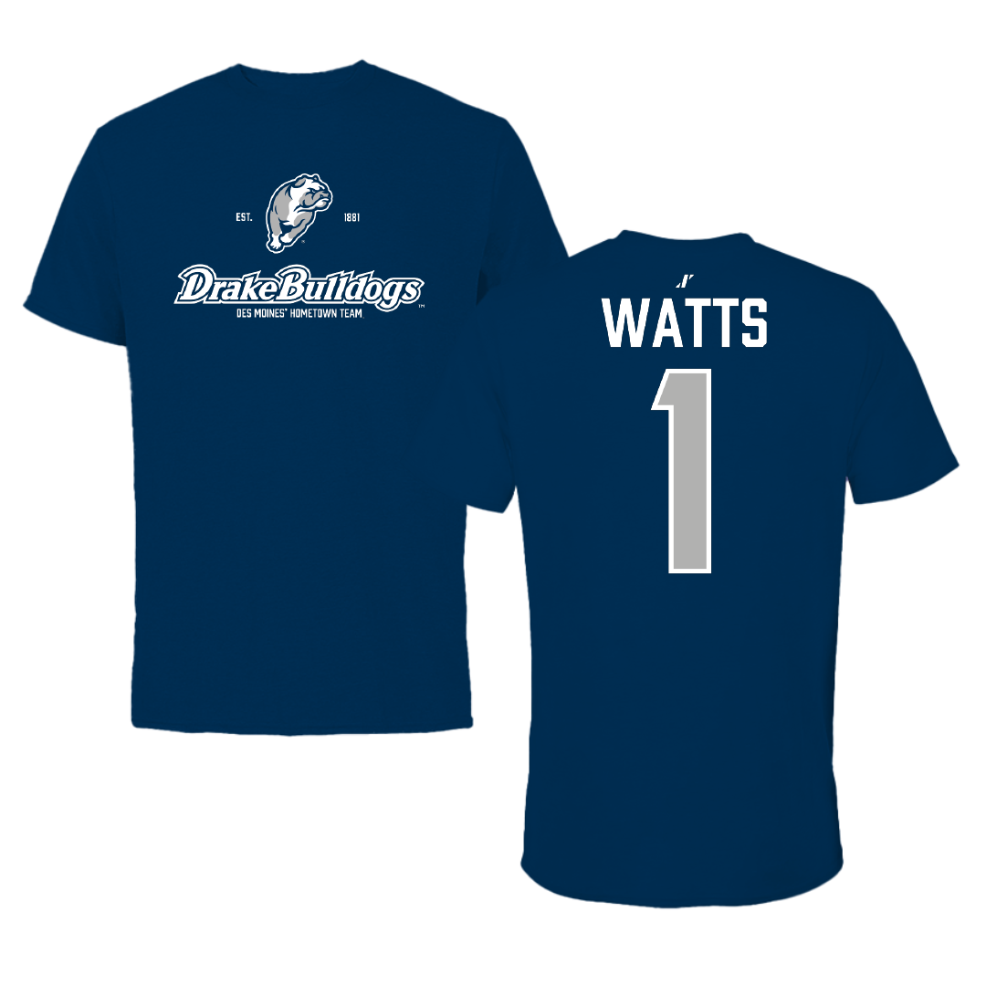 Drake University Softball Navy General Tee - #1 Natalee Watts