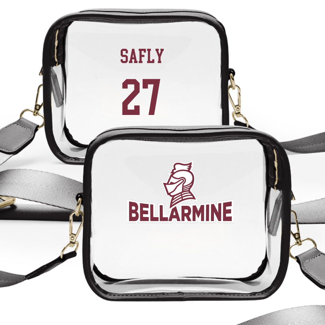 Bellarmine University Soccer (M) Black Clear Stadium Bag - #27 Sam Safly