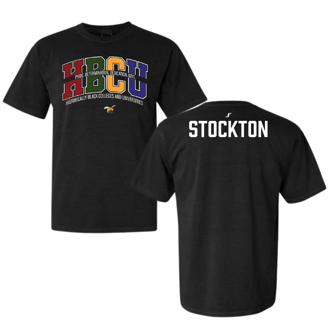 Alabama State University TF and XC Black HBCU Comfort Colors Tee - Seth Stockton