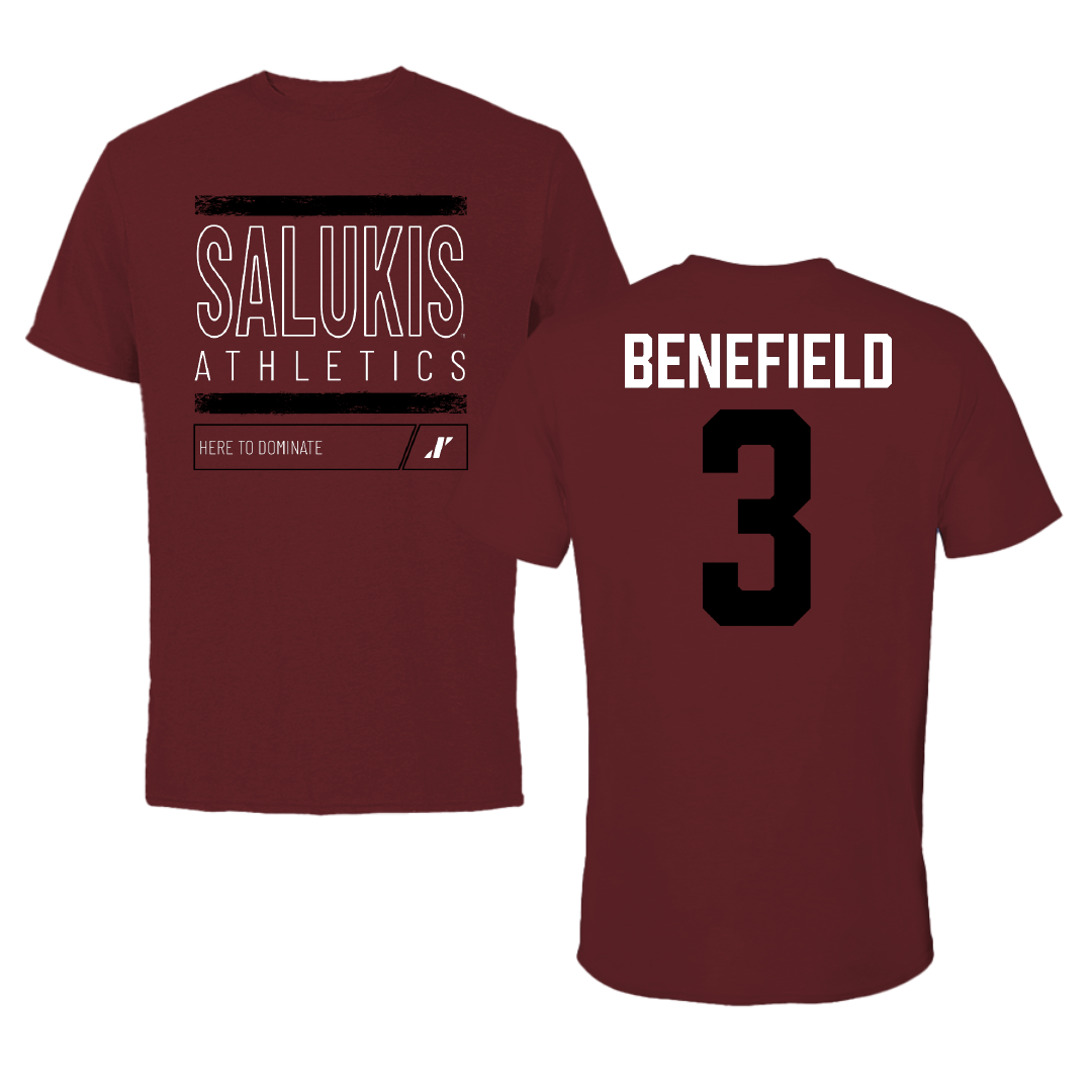 Southern Illinois University at Carbondale Football Maroon Dominate Tee - #3 Jaelin Benefield