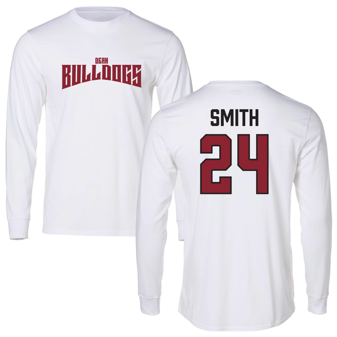 Dean College Basketball White Classic Performance Long Sleeve - #24 Cooper Smith