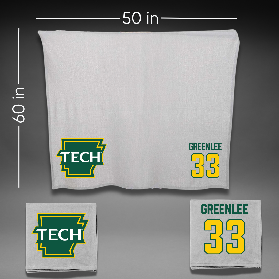 Arkansas Tech University Baseball Gray Blanket - #33 Ashton Greenlee