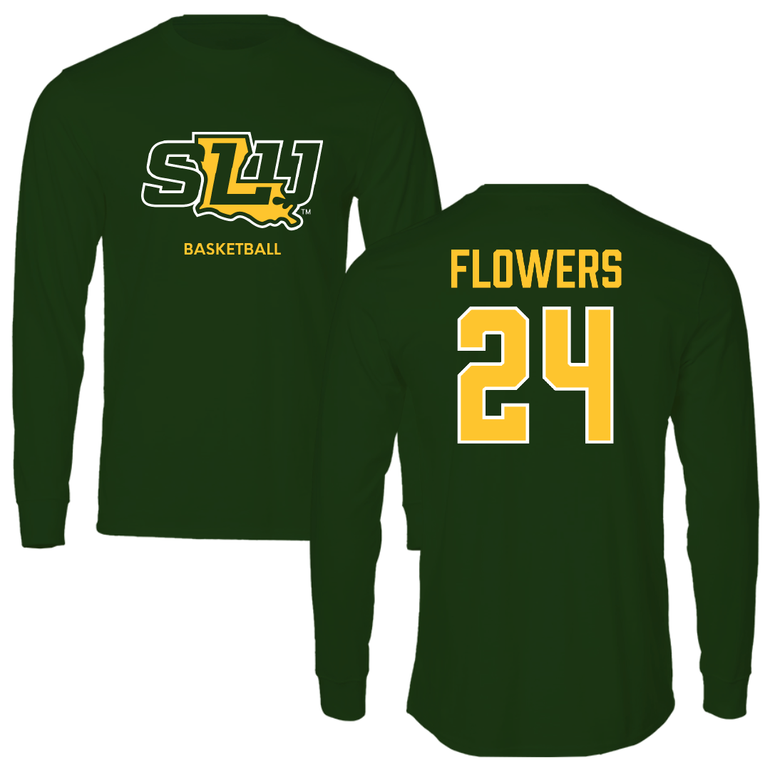 Southeastern Louisiana University Basketball (W) Forest Green Performance Long Sleeve - #24 Dijone' Flowers