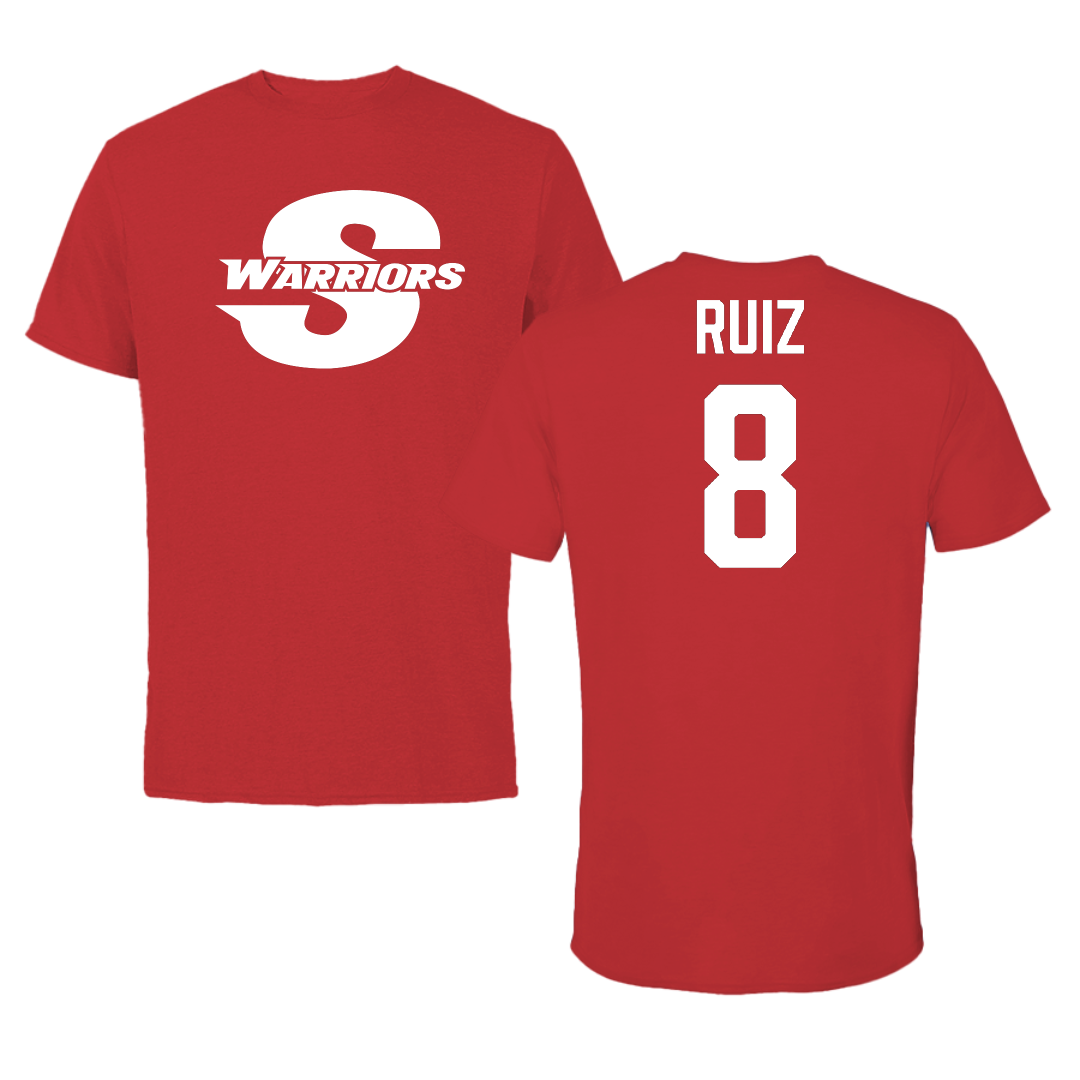 Stanislaus State Soccer (M) Red Performance Tee - #8 Landon Ruiz