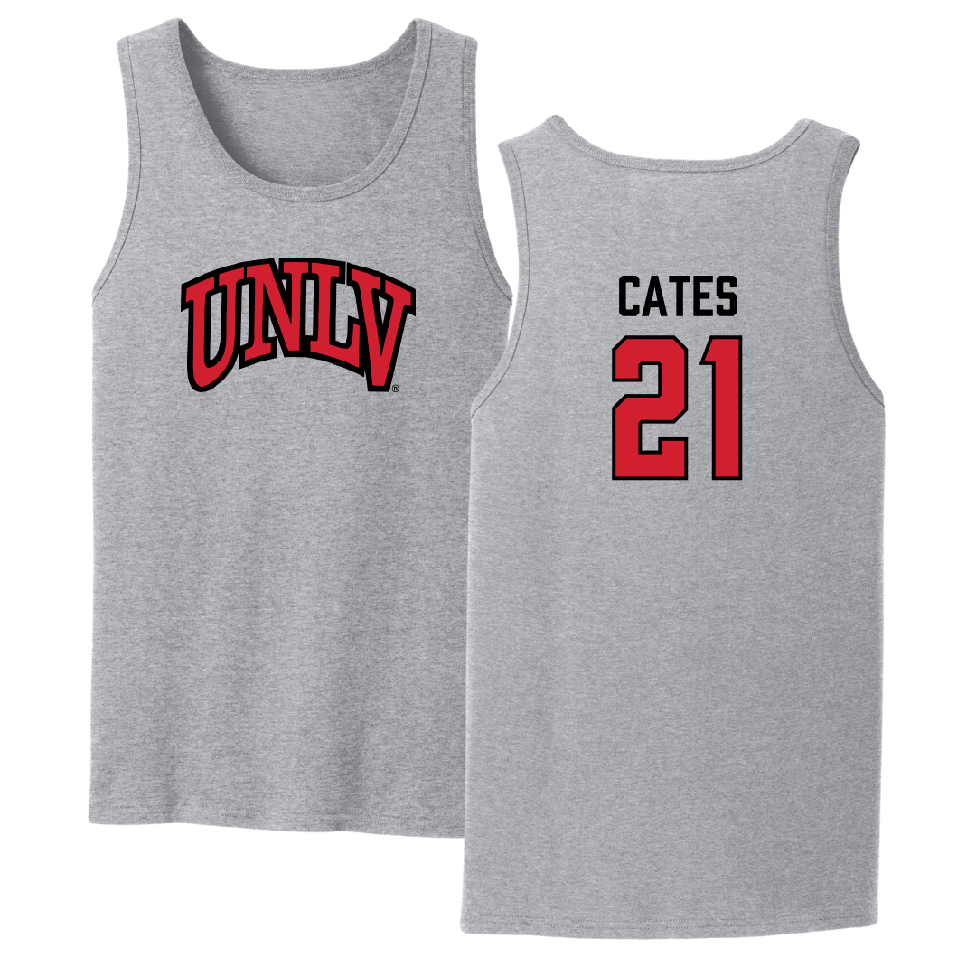 University of Nevada-Las Vegas Baseball Sport Gray Tank Top - #21 Austin Cates
