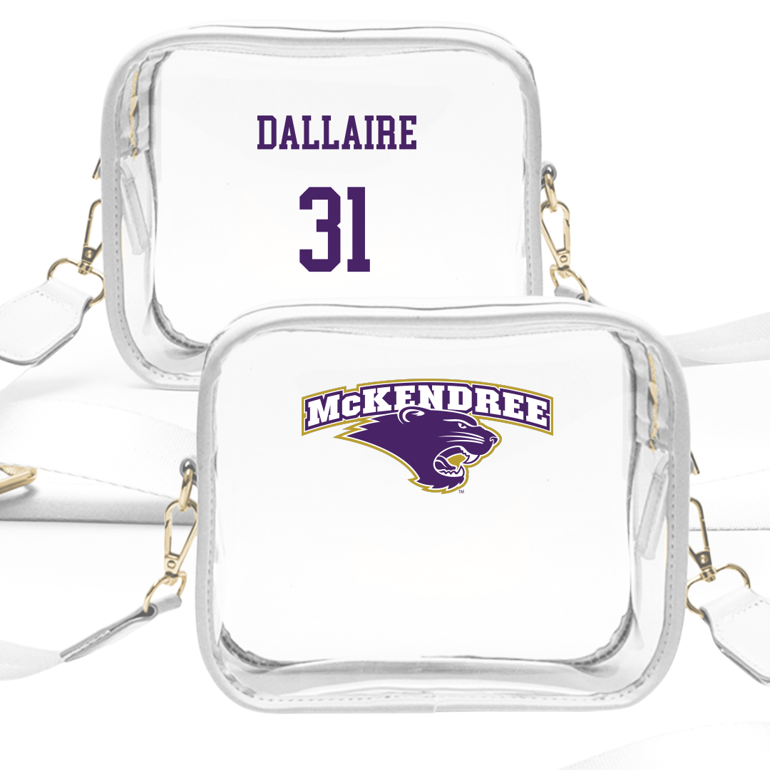 McKendree University Ice Hockey (M) White Clear Stadium Bag - #31 Dylan Dallaire