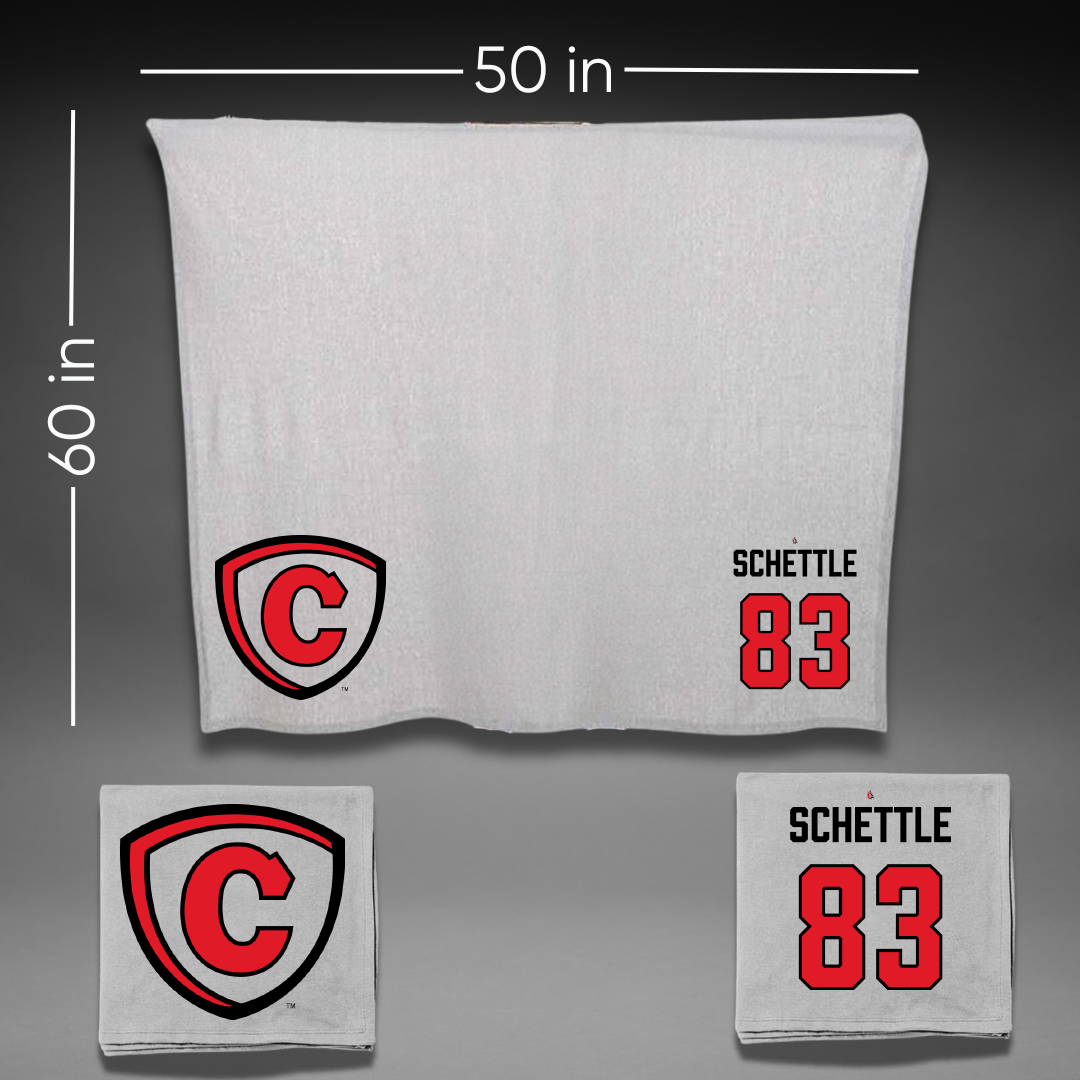 Carthage College Football Gray Blanket - #83 Logan Schettle