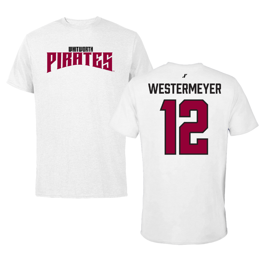 Whitworth University Basketball White Classic Performance Tee - #12 Dylan Westermeyer
