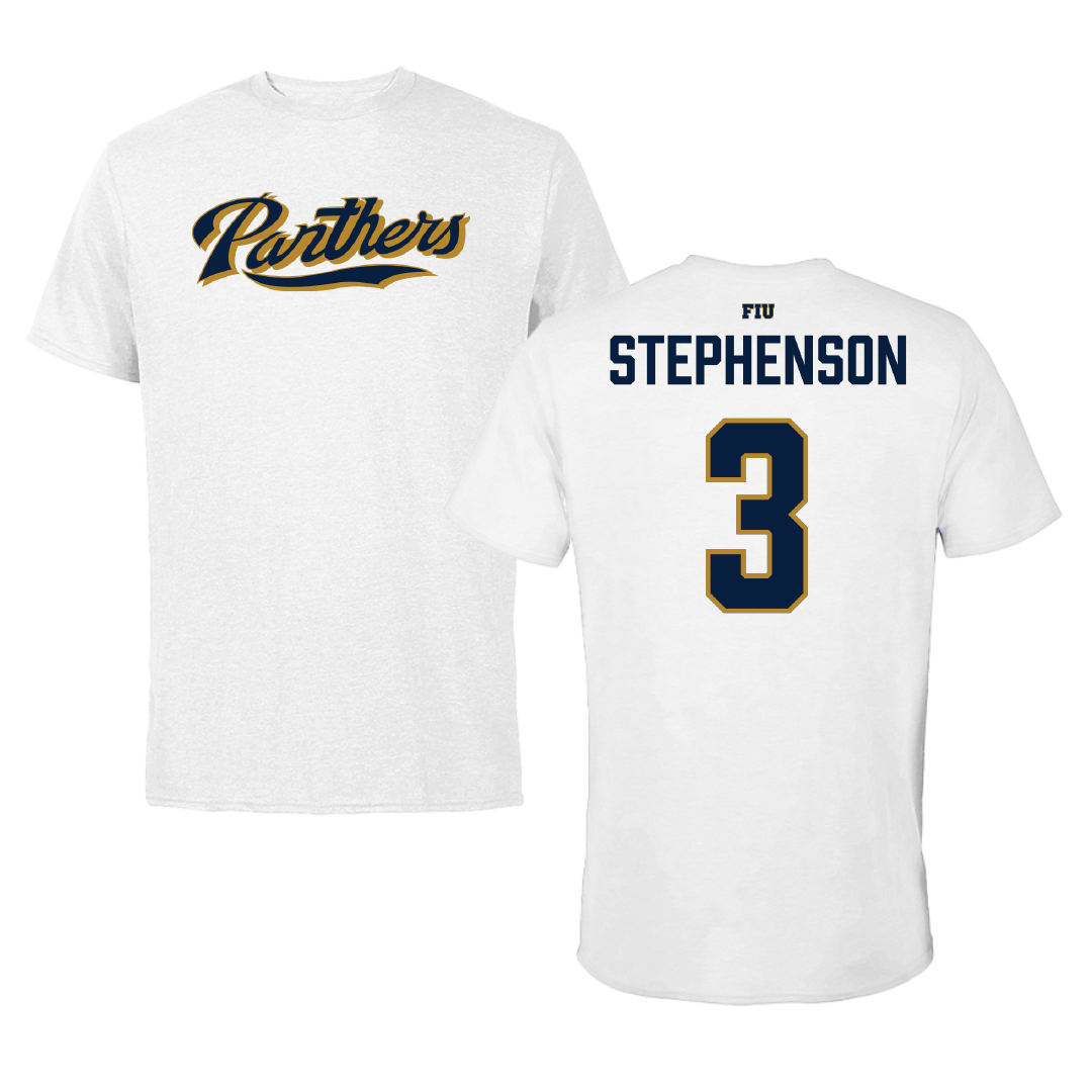 Florida International University Basketball White Tee - #3 Corey Stephenson