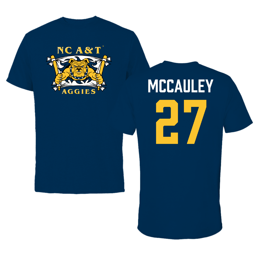 North Carolina A&T State University Softball Navy Performance Tee - #27 Ava McCauley