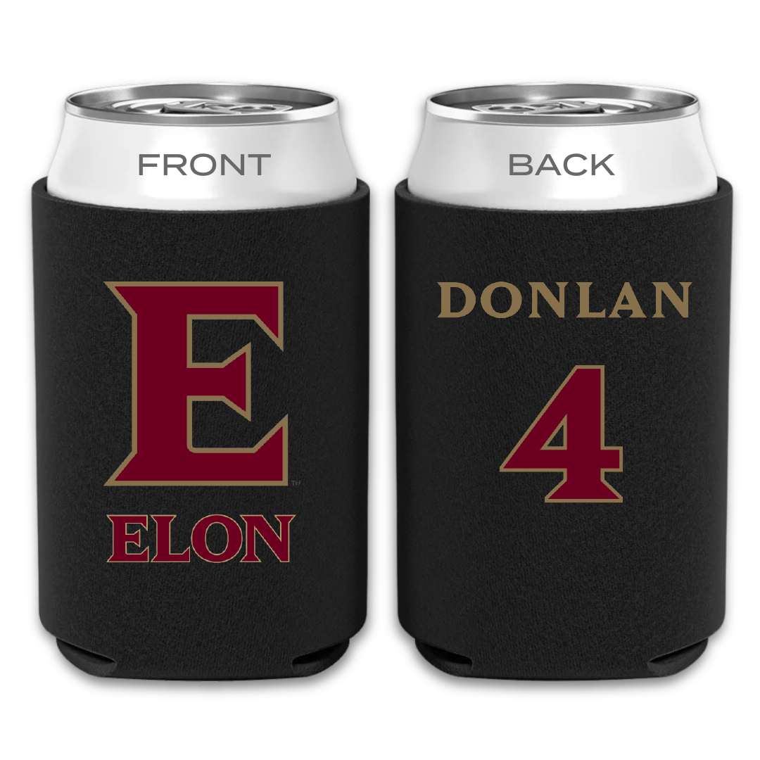 Elon University Soccer (M) Black Can Cooler - #4 Jack Donlan