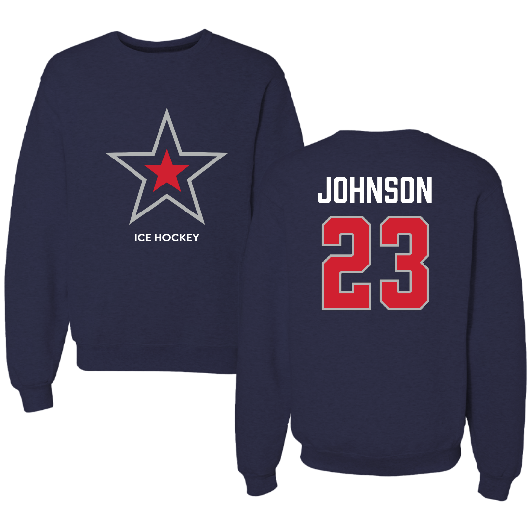 Robert Morris University Ice Hockey (M) Navy Mascot Crewneck - #23 Luke Johnson