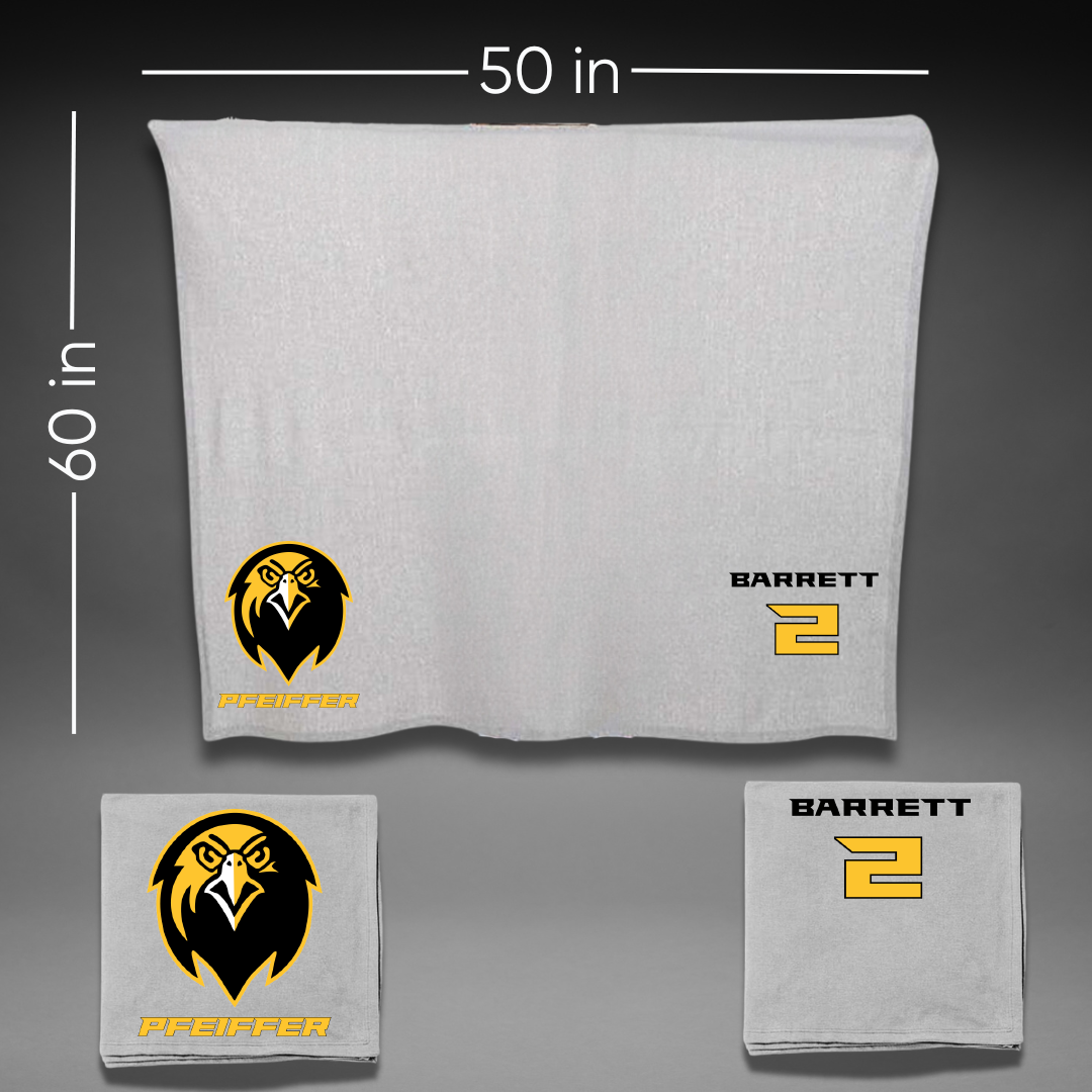 Pfeiffer University Baseball Gray Blanket - #2 Levi Barrett