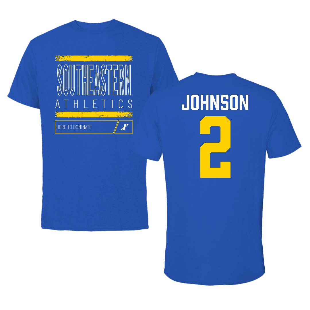 Southeastern Oklahoma State University Softball Blue Dominate Performance Tee - #2 Lorryn Johnson