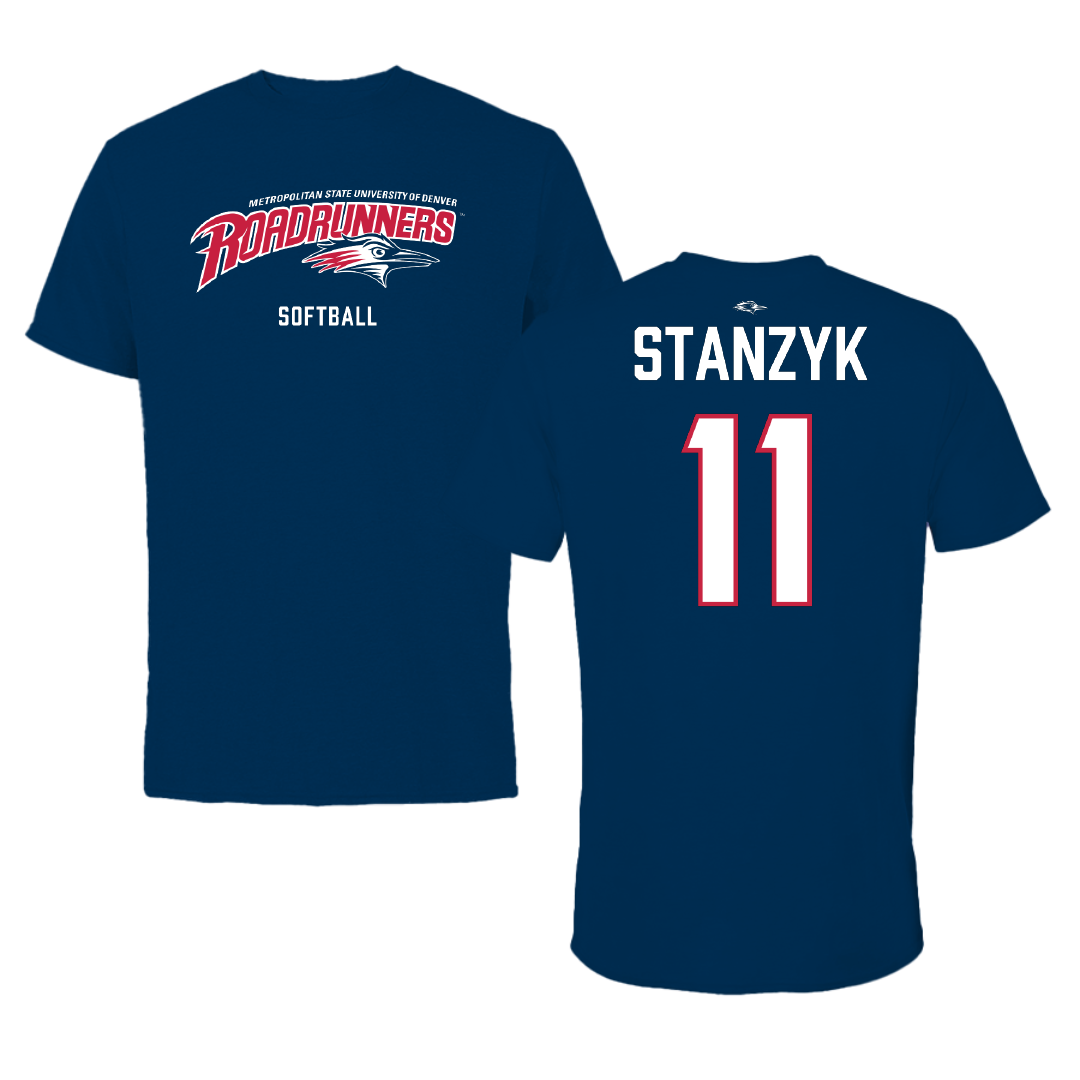 Metropolitan State University of Denver Softball Navy Tee - #11 Zoe Stanzyk