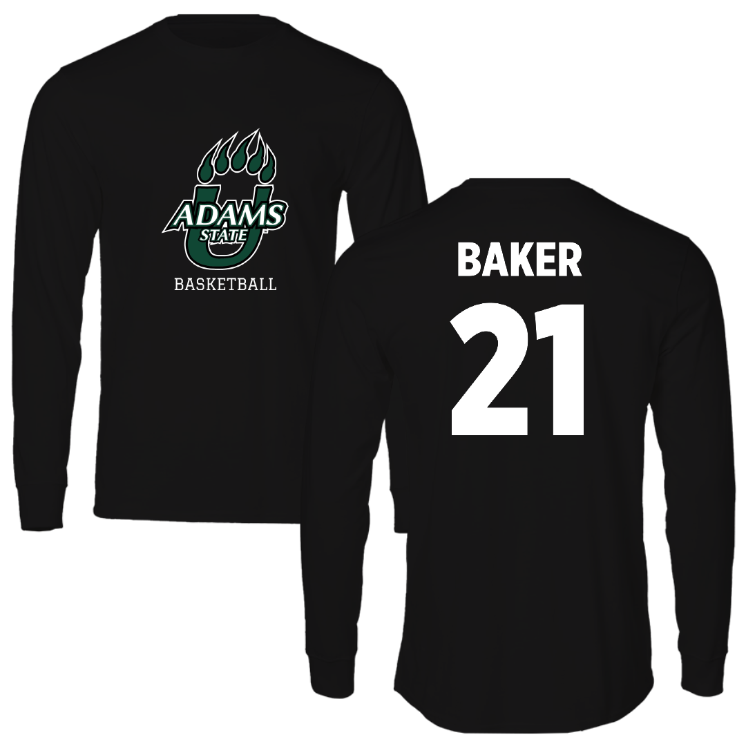 Adams State University Basketball (M) Black State Long Sleeve - #21 Dillan Baker