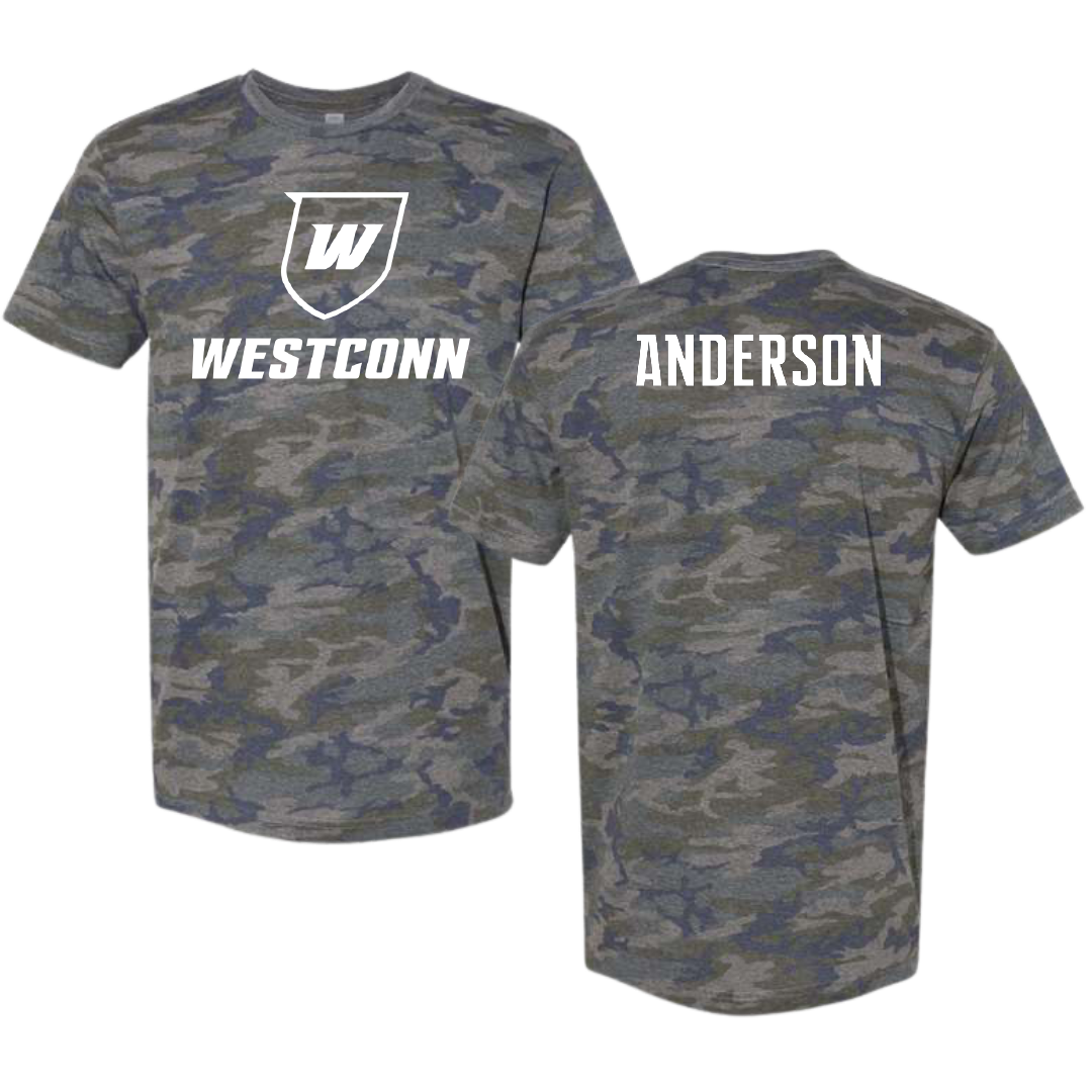 Western Connecticut State University Baseball Vintage Camo Tee - Cooper Anderson