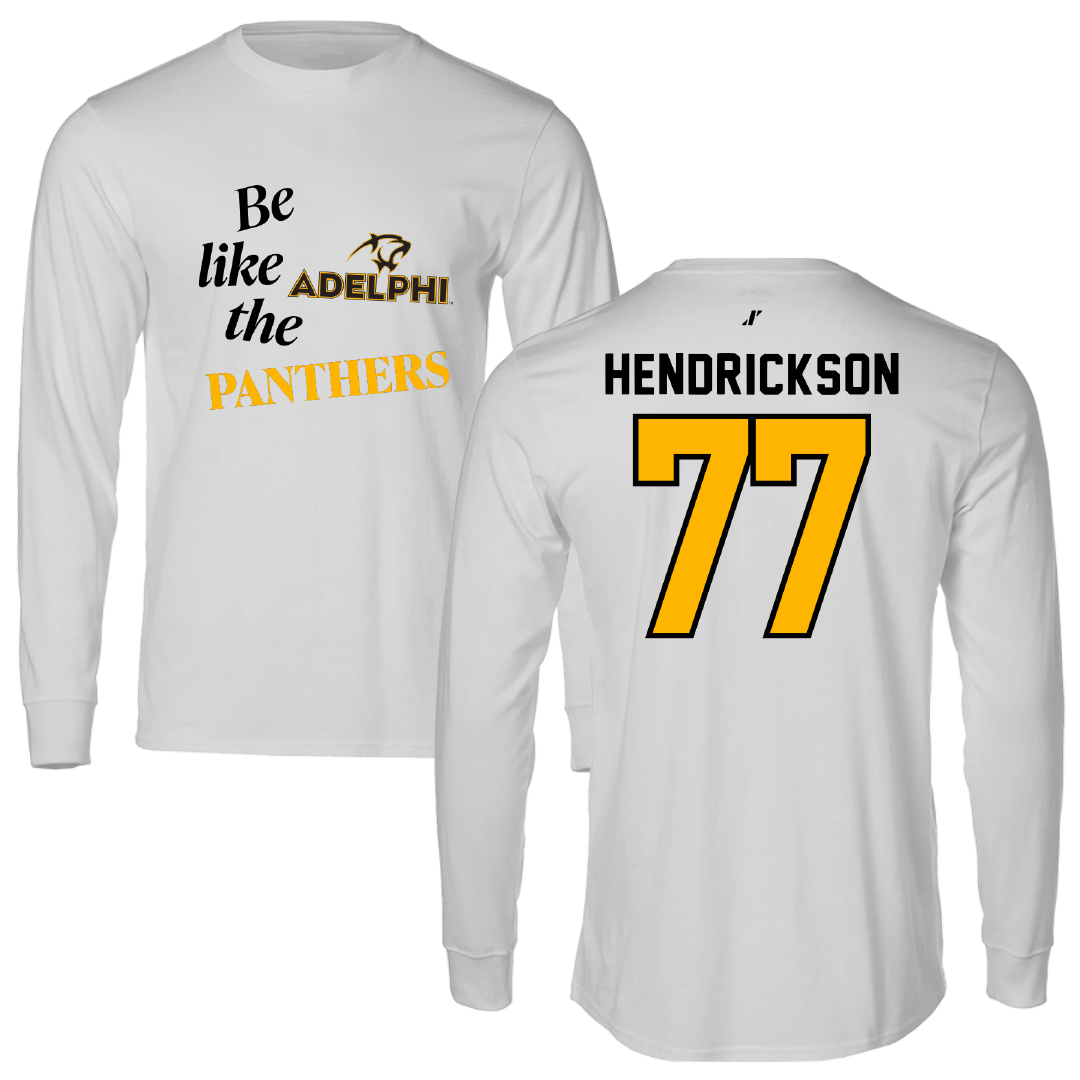 Adelphi University Lacrosse Light Gray Be Like Us Long Sleeve - #77 Michael Hendrickson