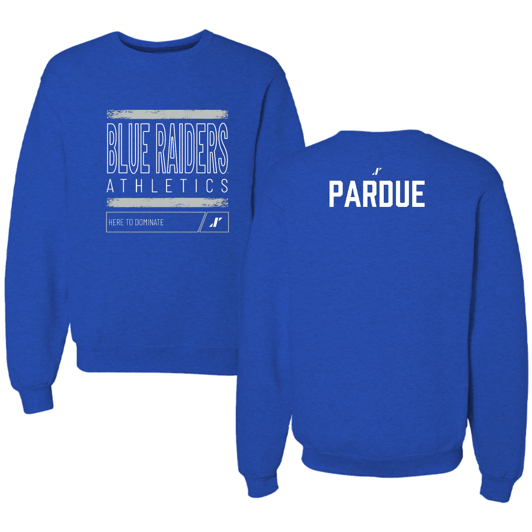 Middle Tennessee State University Golf (W) Blue Dominate Crewneck - Caroline Pardue