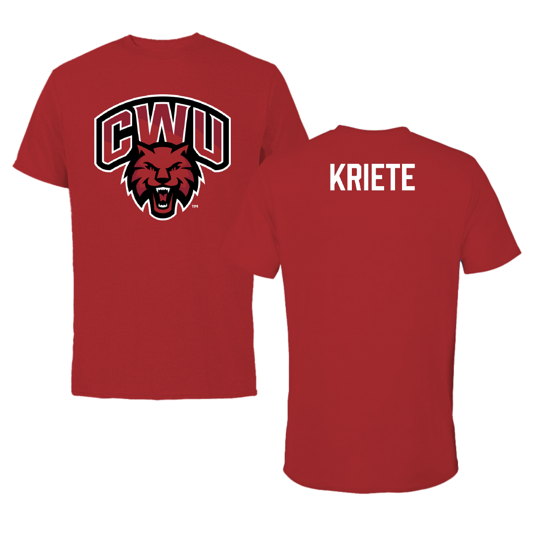 Central Washington University TF and XC Canvas Red Tee - Wes Kriete