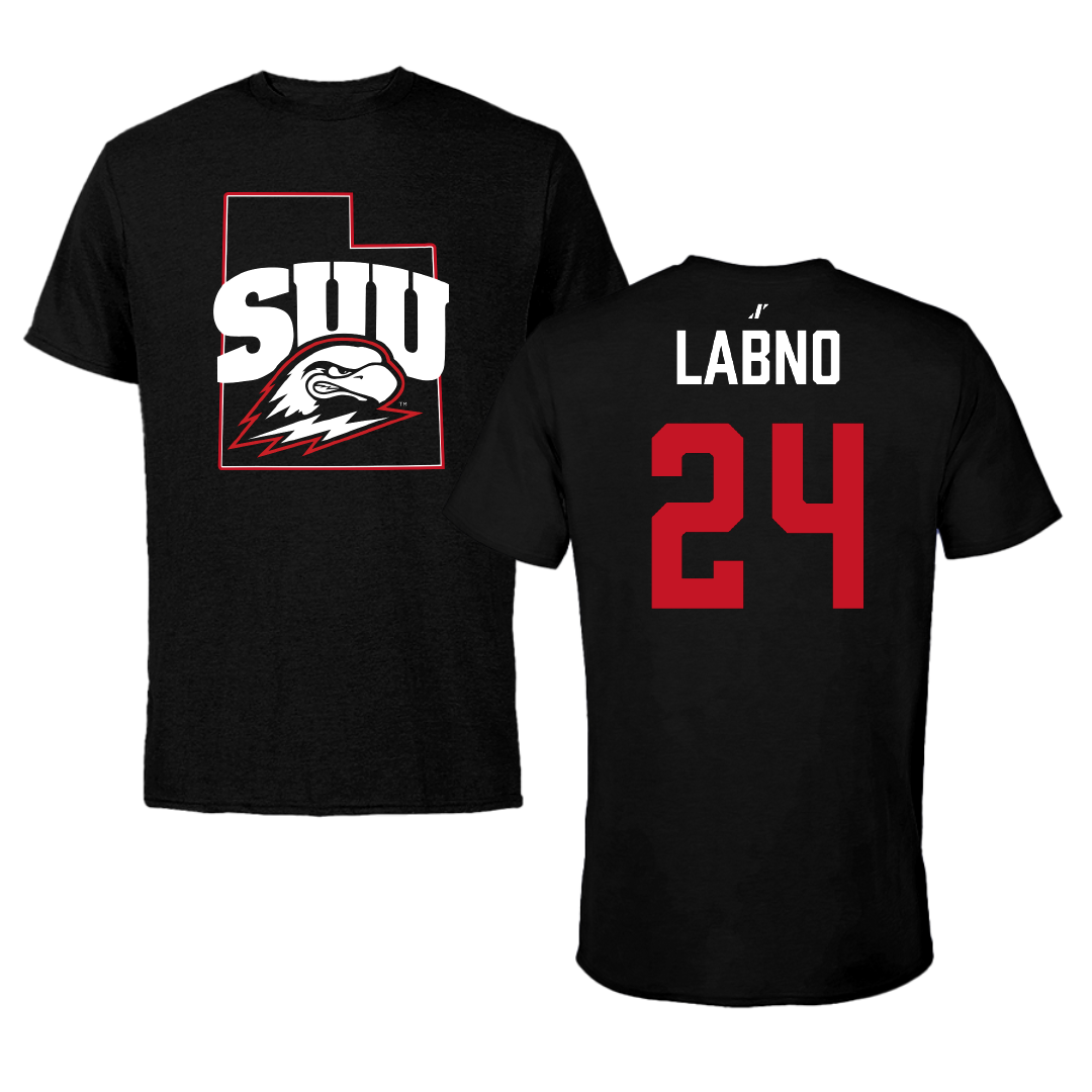 Southern Utah University Soccer Black State Tee - #24 Aubrie Labno