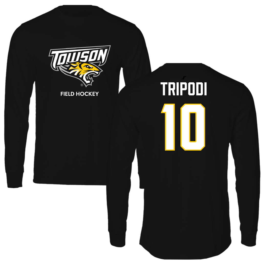 Towson University Field Hockey (W) Black Performance Long Sleeve - #10 Gianna Tripodi