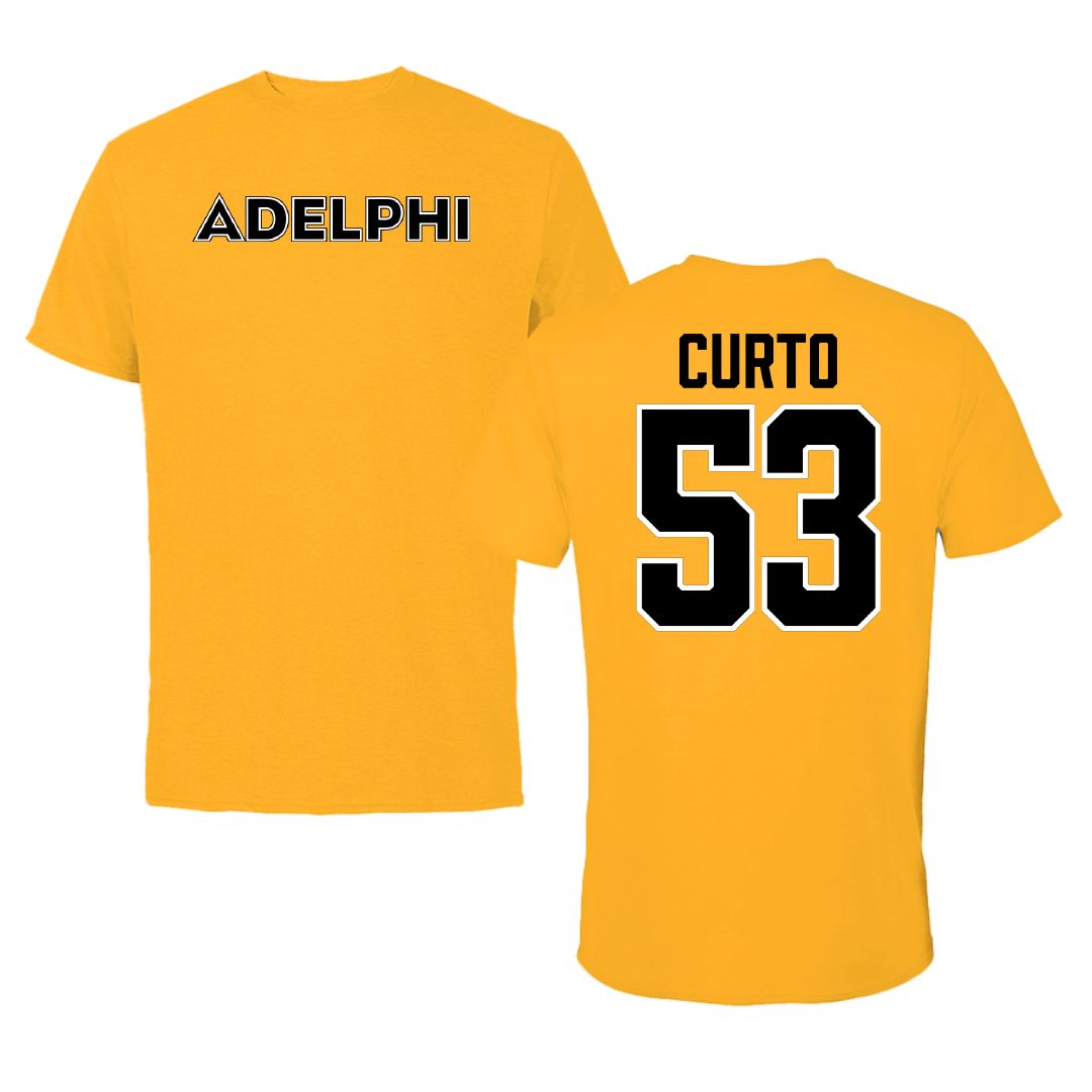 Adelphi University Baseball Gold Performance Tee - #53 Matt Curto