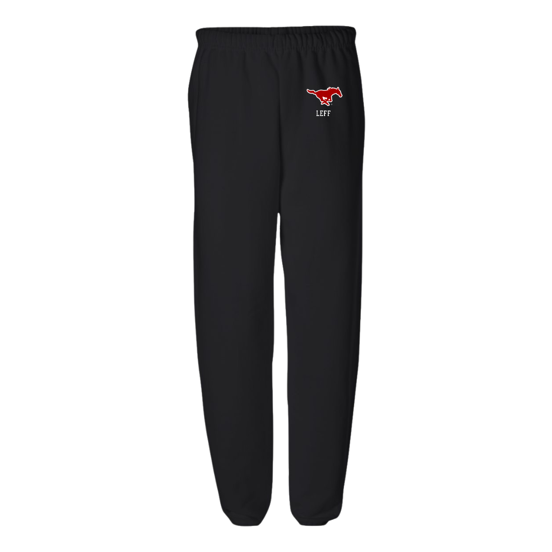 Southern Methodist University Football Black Sweatpants - #96 Josh Leff