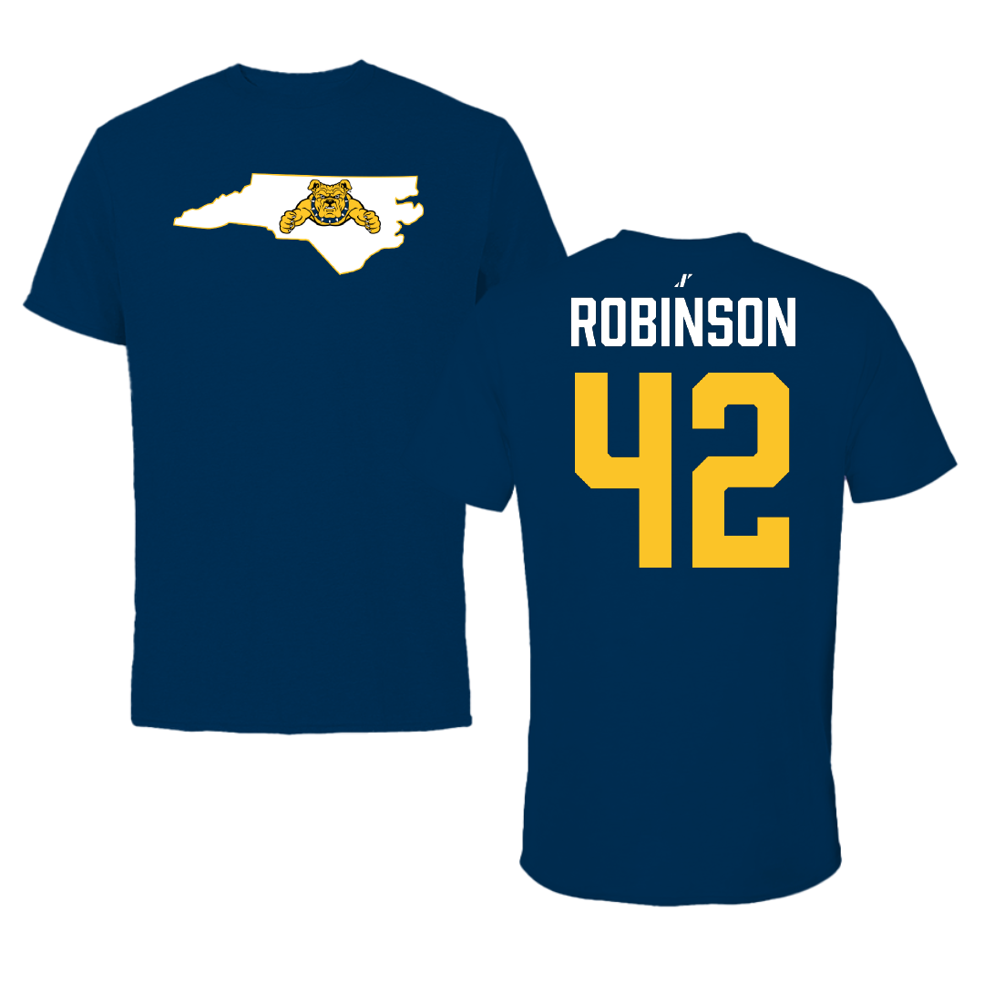 North Carolina A&T State University Softball Navy State Performance Tee - #42 Tyra Robinson
