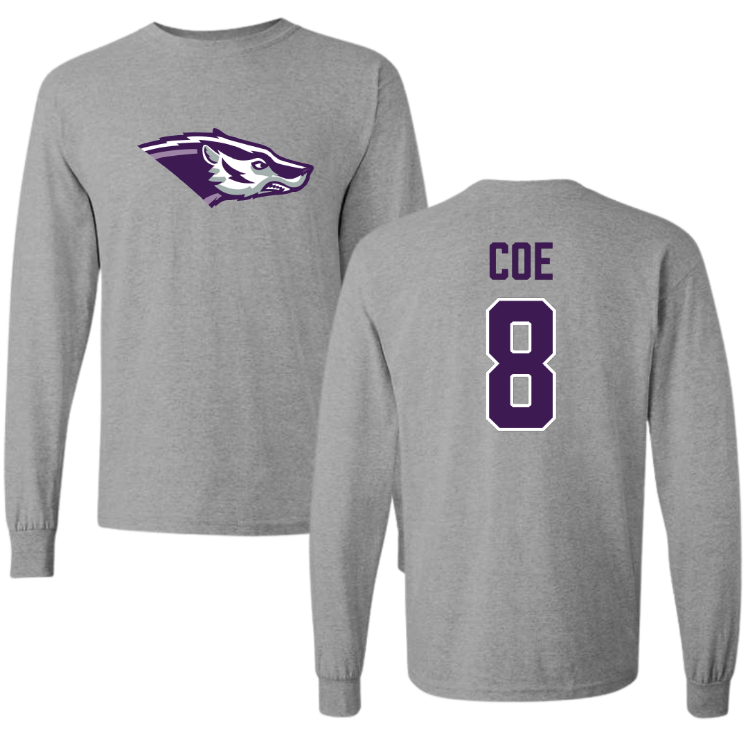 Spring Hill College Baseball Sport Gray Long Sleeve - #8 Bryce Coe