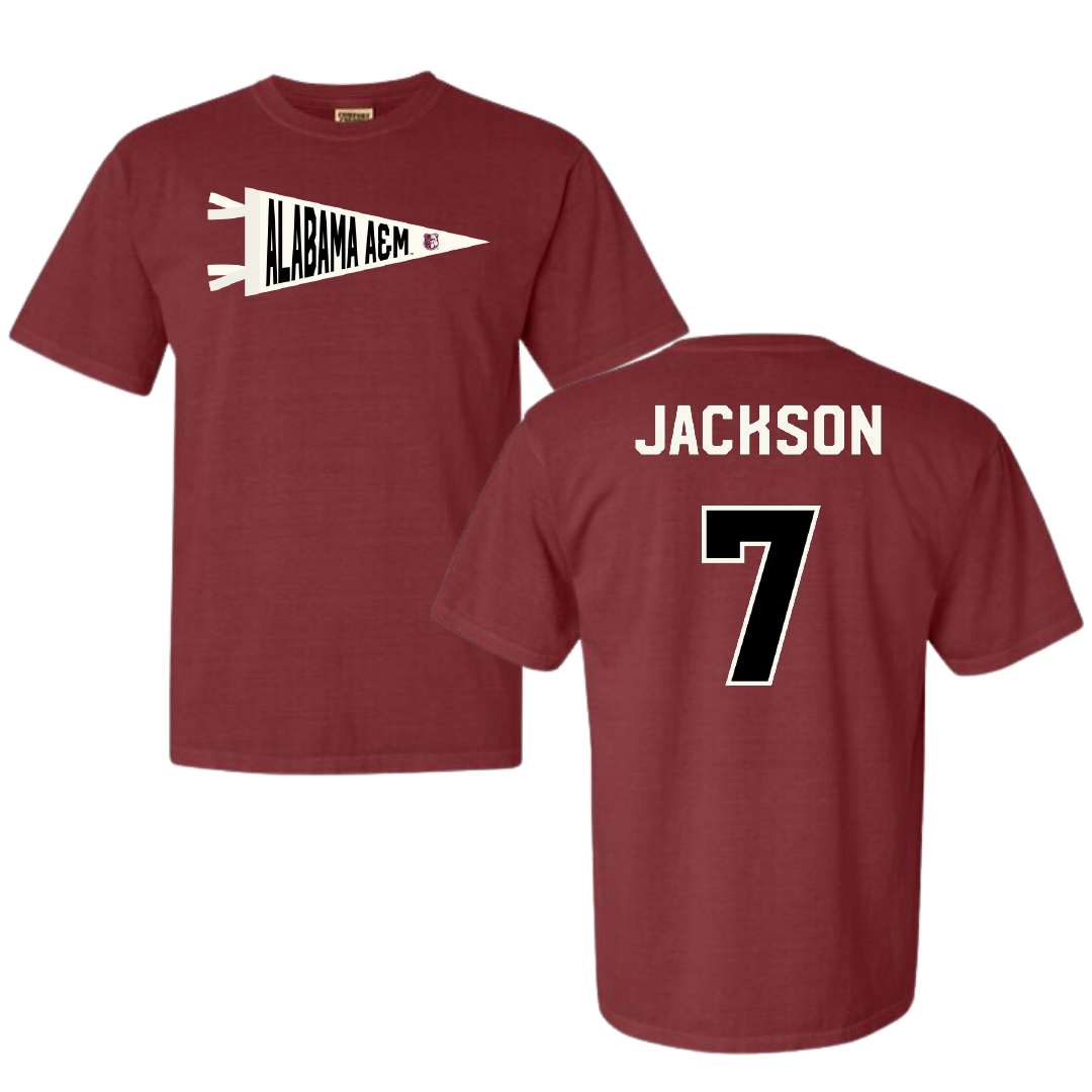 Alabama A&M University Baseball Maroon Pennant Comfort Colors Tee - #7 Miles Jackson