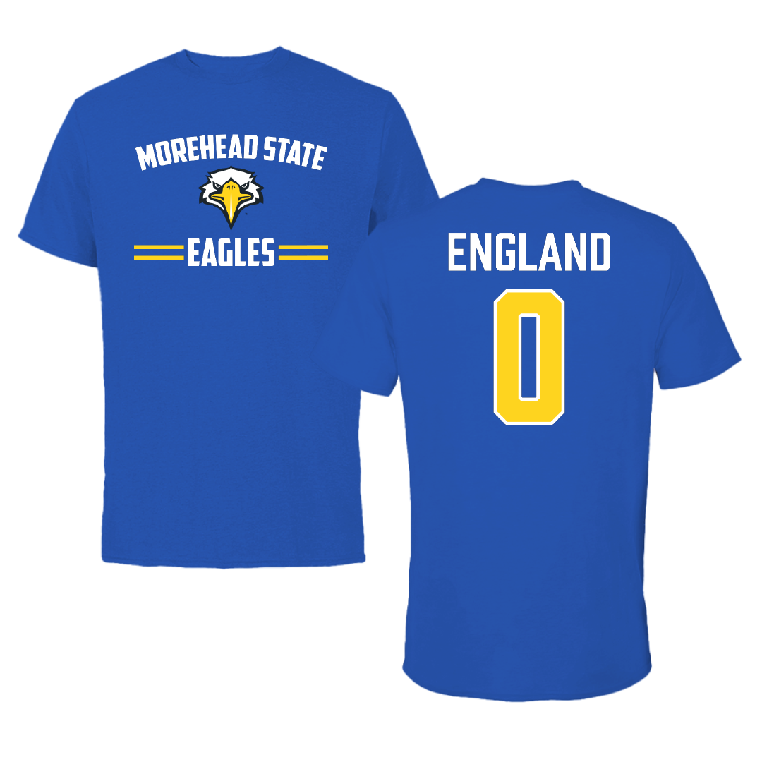 Morehead State University Football Blue General Performance Tee - #0 Bronson England