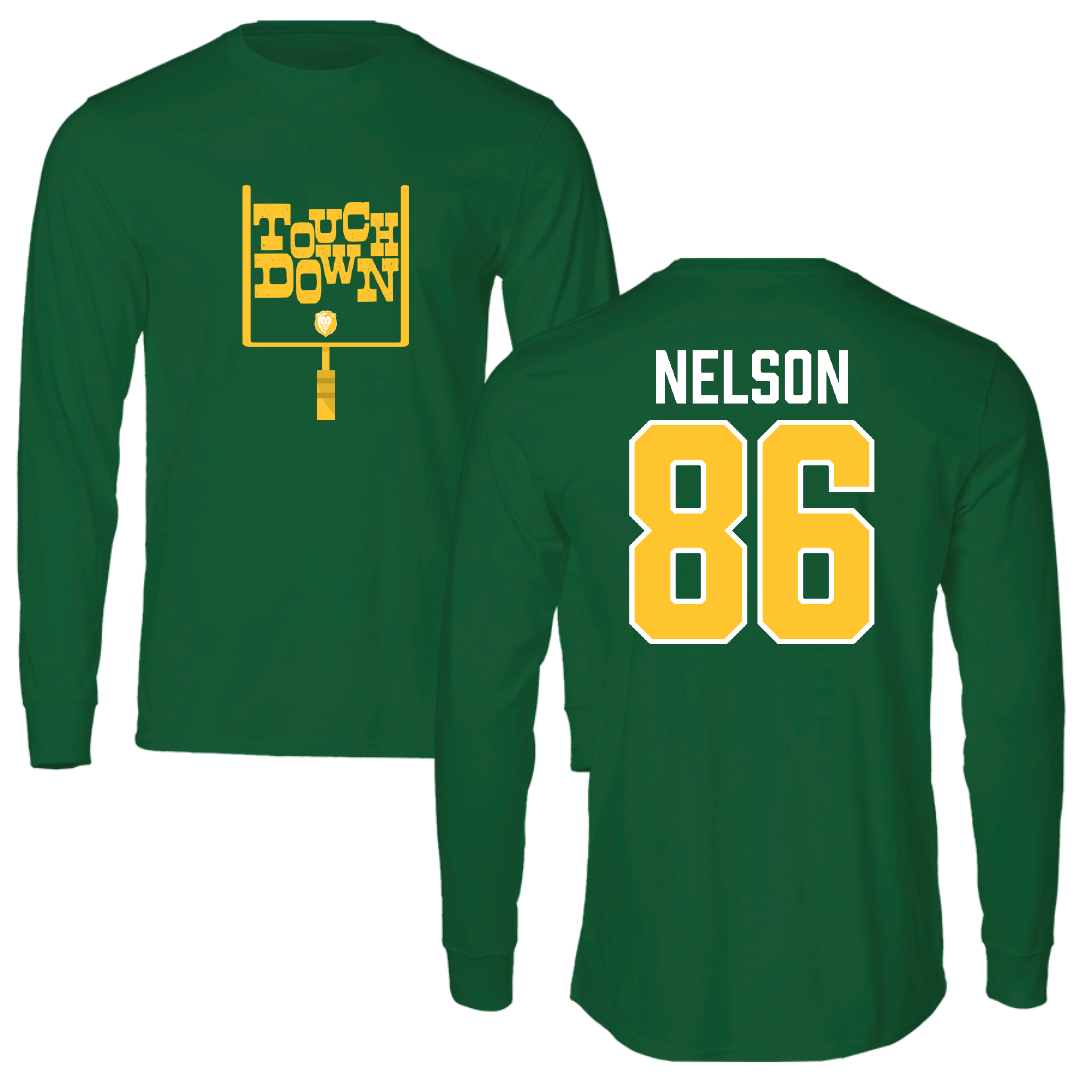 Southeastern Louisiana University Football Green Touchdown Performance Long Sleeve - #86 Braydon Nelson
