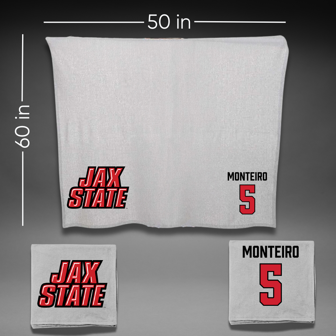 Jacksonville State University Soccer Gray Blanket - #5 Lea Monteiro