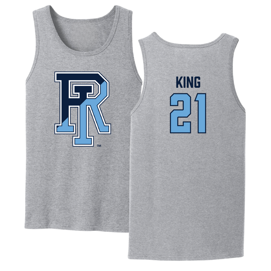 University of Rhode Island Basketball (M) Sport Gray Tank Top - #21 Damone King