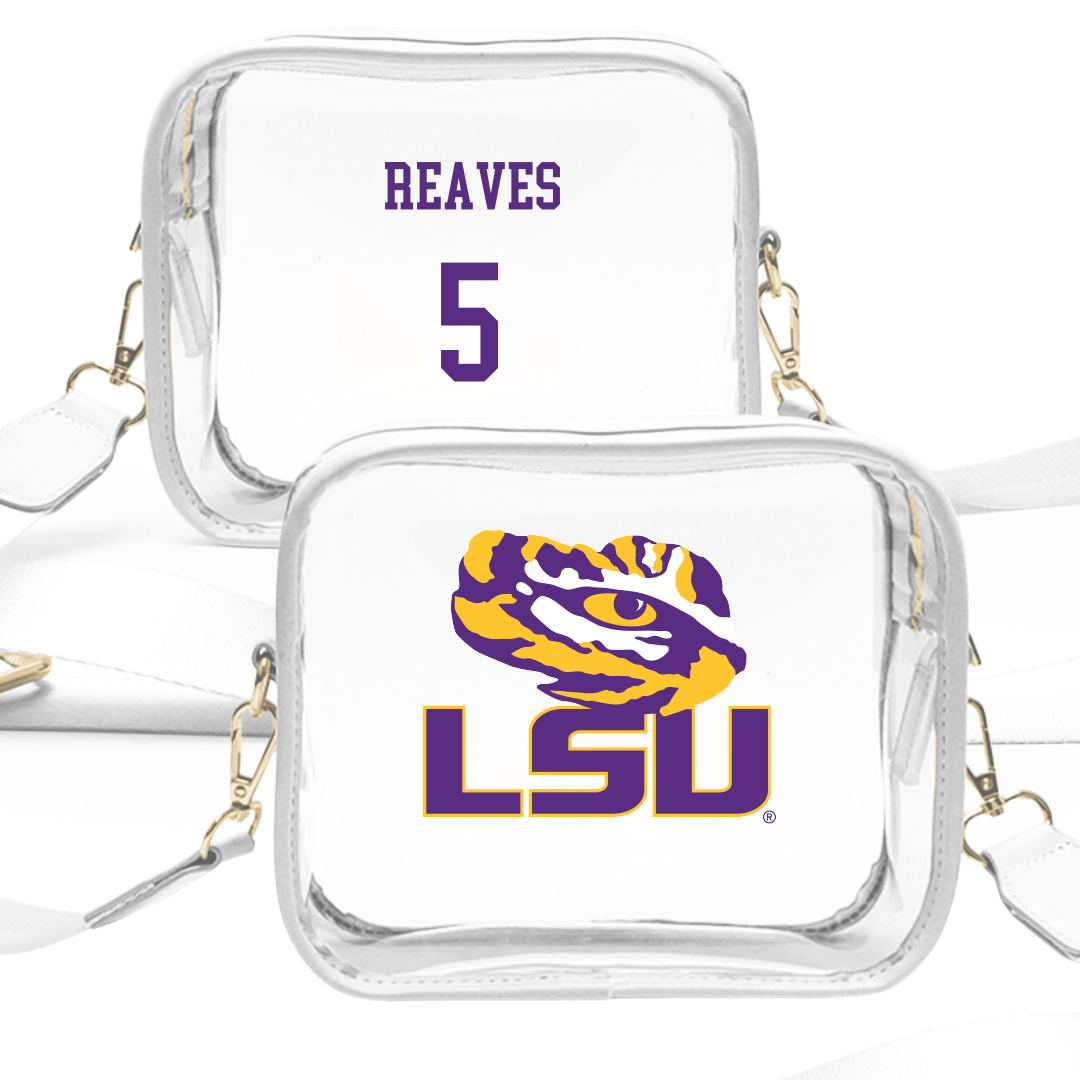 Louisiana State University Baseball White Clear Stadium Bag - #5 Tanner Reaves