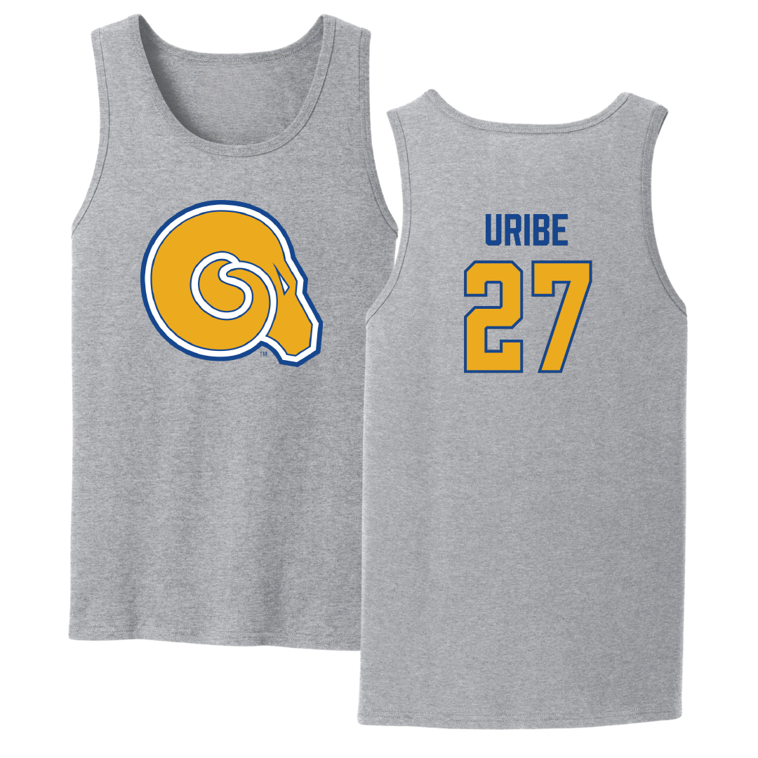 Albany State University Baseball Sport Gray Tank Top - #27 Mylon Uribe