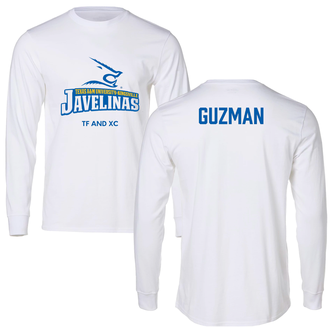 Texas A&M University-Kingsville TF and XC White Performance Long Sleeve - David Guzman