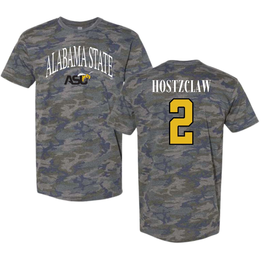 Alabama State University Football Vintage Camo Tee - #2 Jamarie Hostzclaw