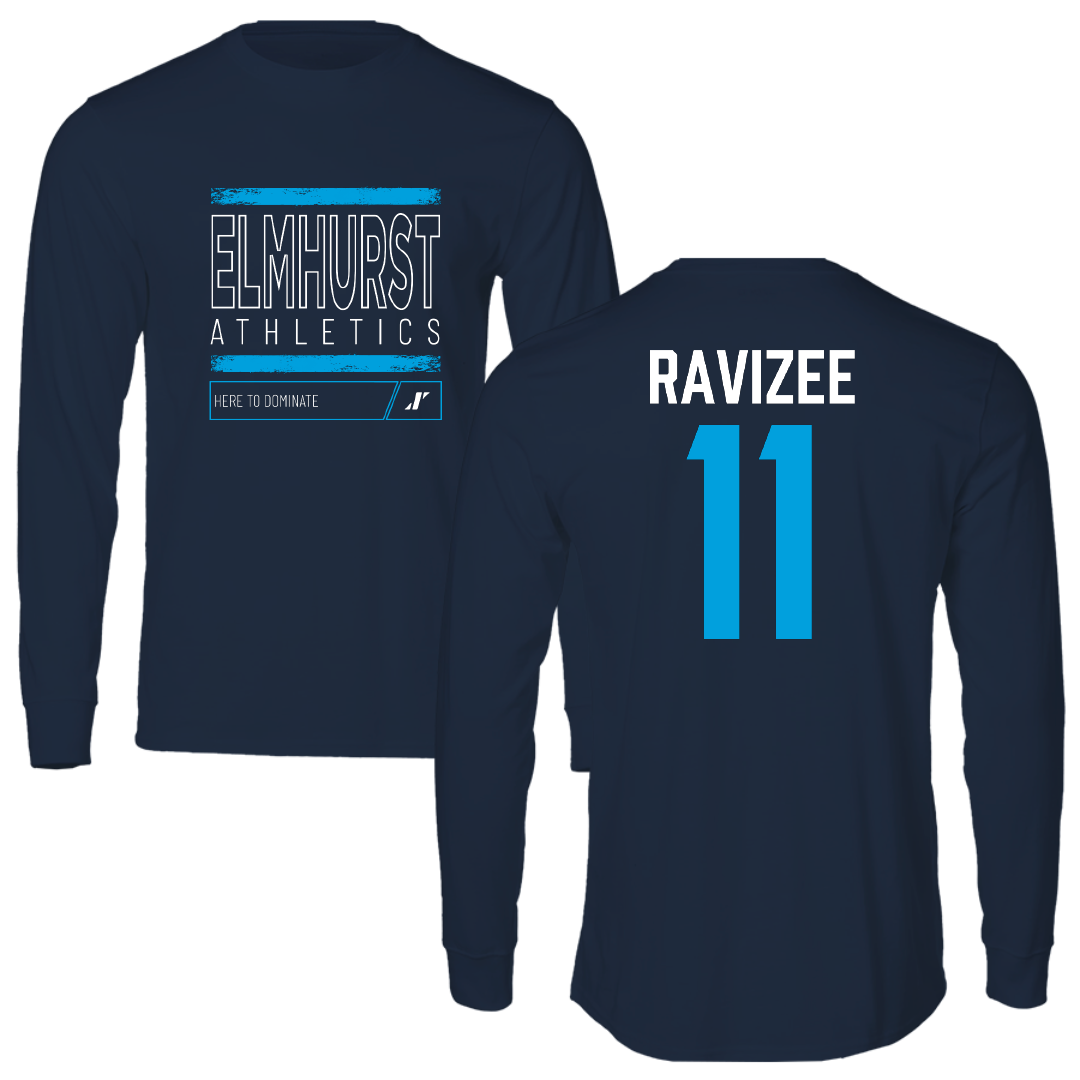 Elmhurst University Basketball Navy Dominate Long Sleeve - #11 Jaikyliah Ravizee
