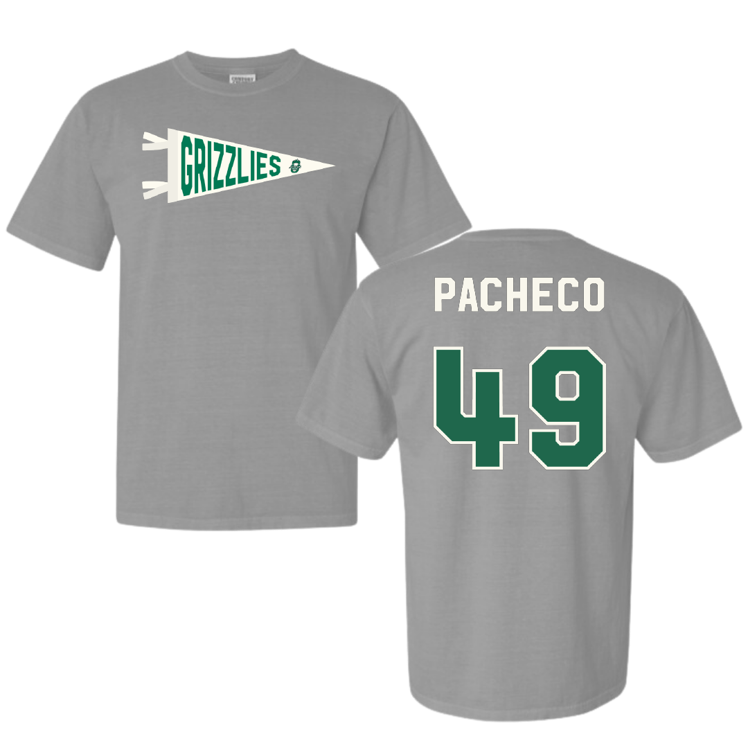 Adams State University Football Light Gray Pennant Comfort Colors Tee - #49 Quinton Pacheco