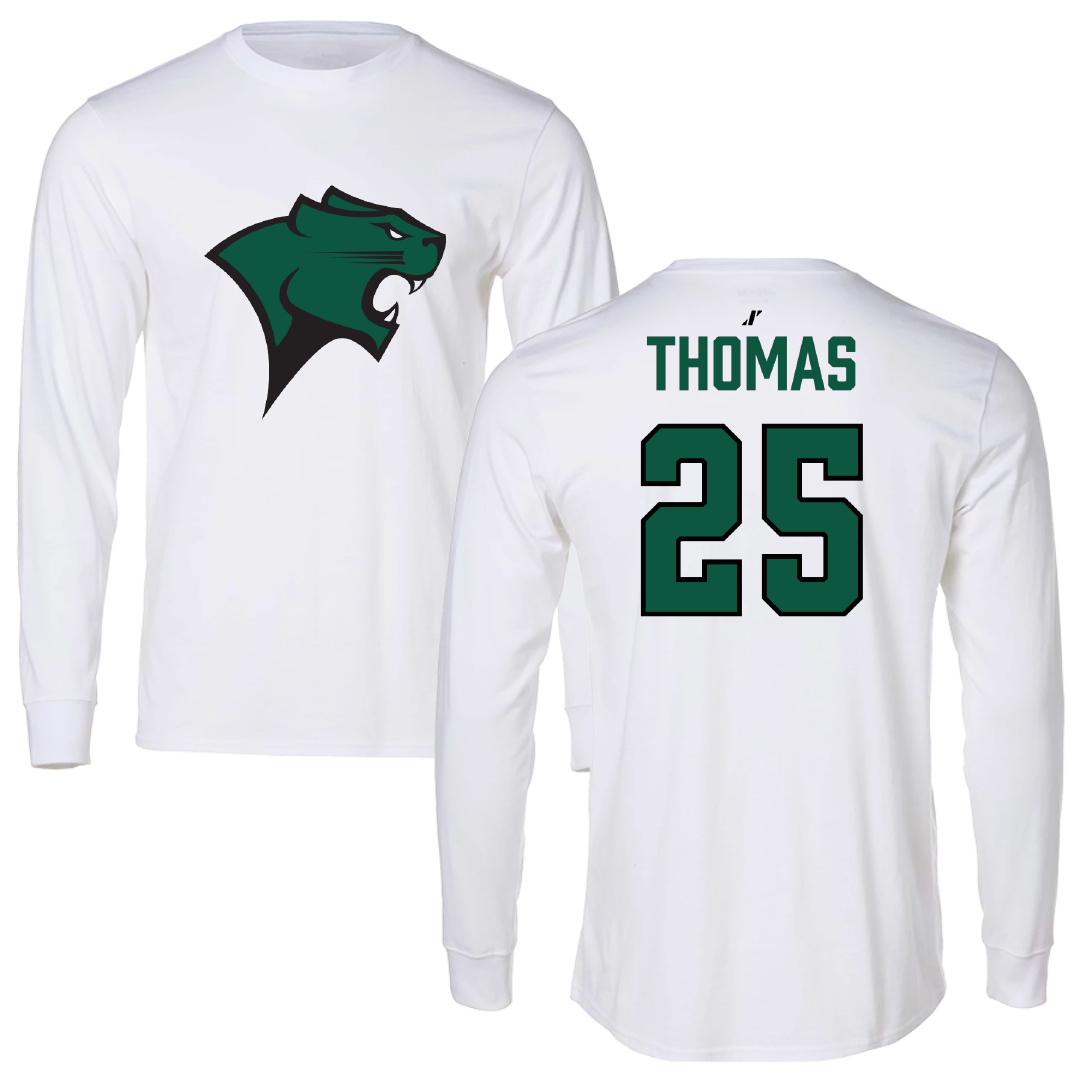 Chicago State University Basketball White Performance Long Sleeve - #25 Dakari Thomas
